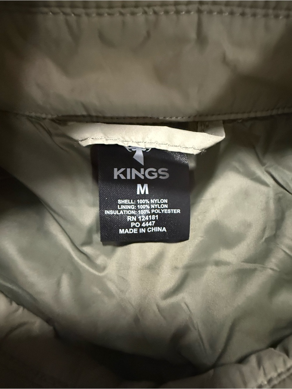 King’s Camo Bighorn Shacket. Quilted Lightweight in Sage Green - Picture 5 of 6